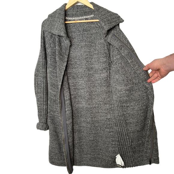 prAna Womans XS Yunna Long Cardigan Sweater Jacket Full Zip Organic Cotton Gray - Picture 7 of 13